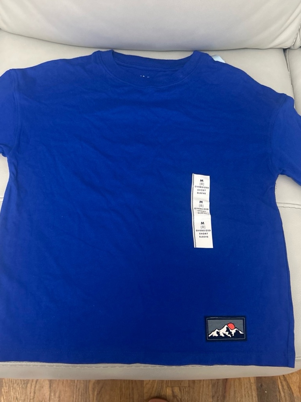Cat & Jack Blue Short Sleeve Tee with Mountain Patch